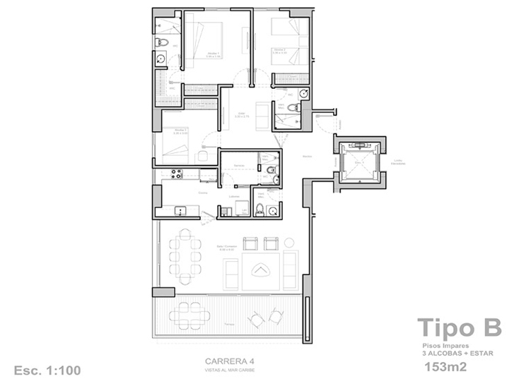 OCEANIC 4-4 APARTMENTS- Imagen de proyecto No. 4